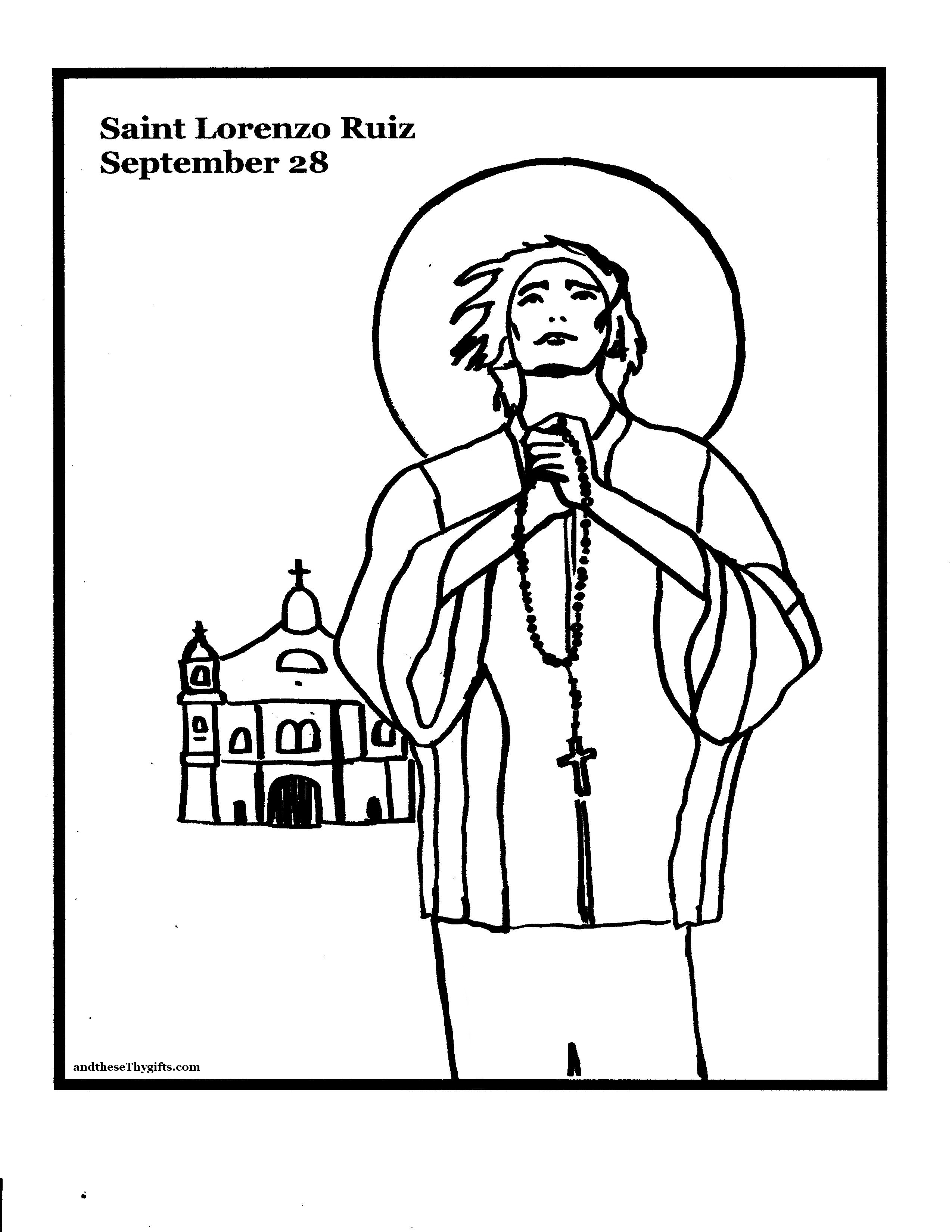 2550x3300 St. Lorenzo Ruiz Coloring Page And These Thy Gifts