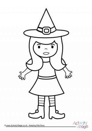 320x452 Witch Colouring Pages