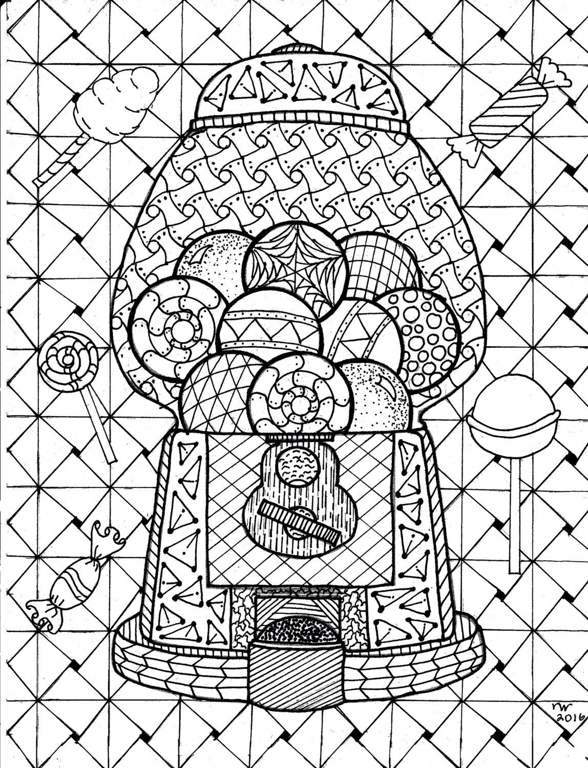 1148x1500 Pin By Donna Grimes On Coloring Page Gumball Machine
