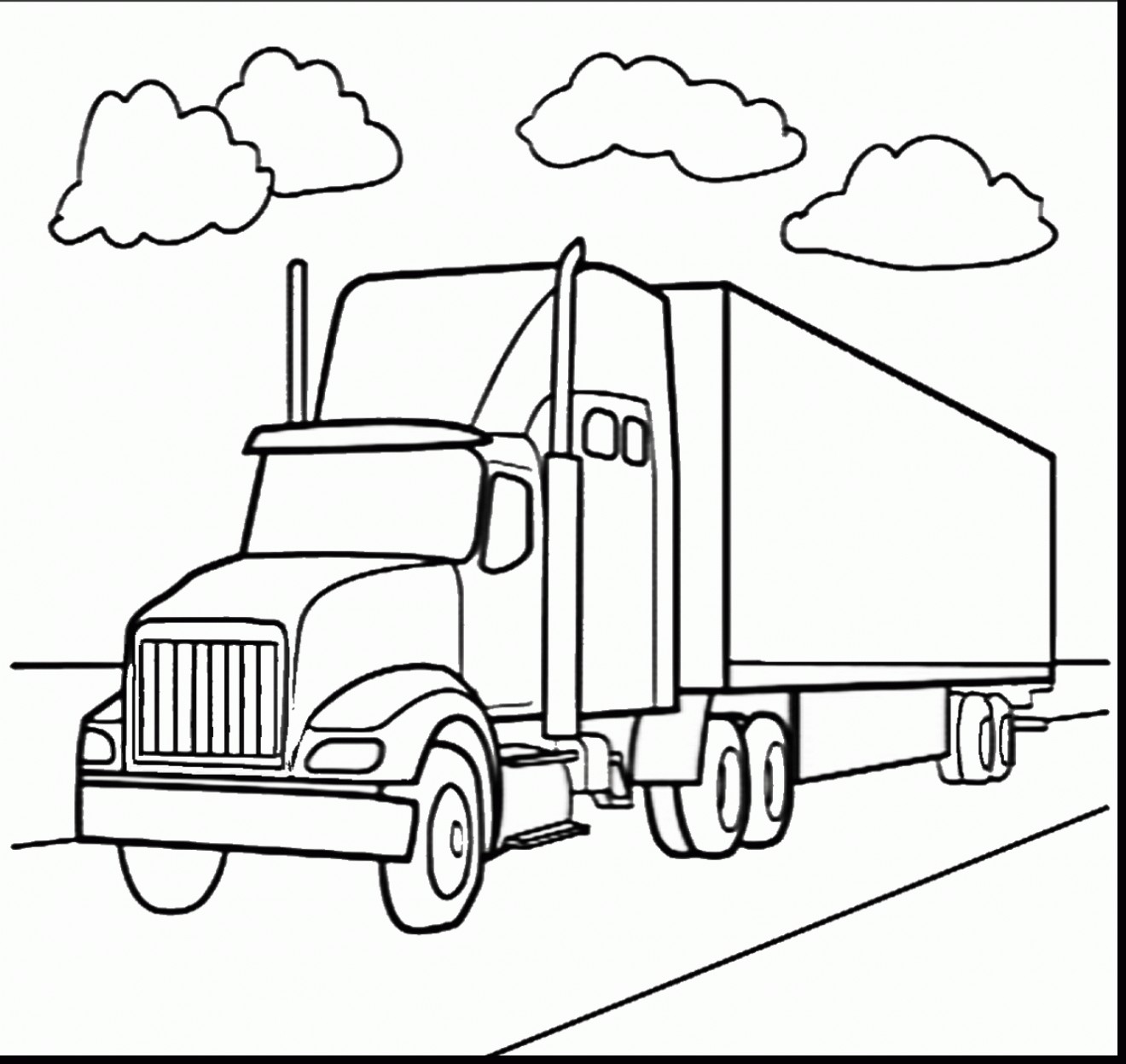1320x1247 Selected Semi Truck Coloring Pages Mack Sheet At Yescoloring Http