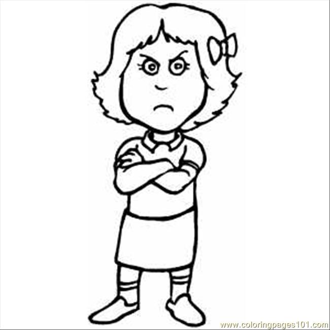 650x650 Pouting Girl Coloring Page