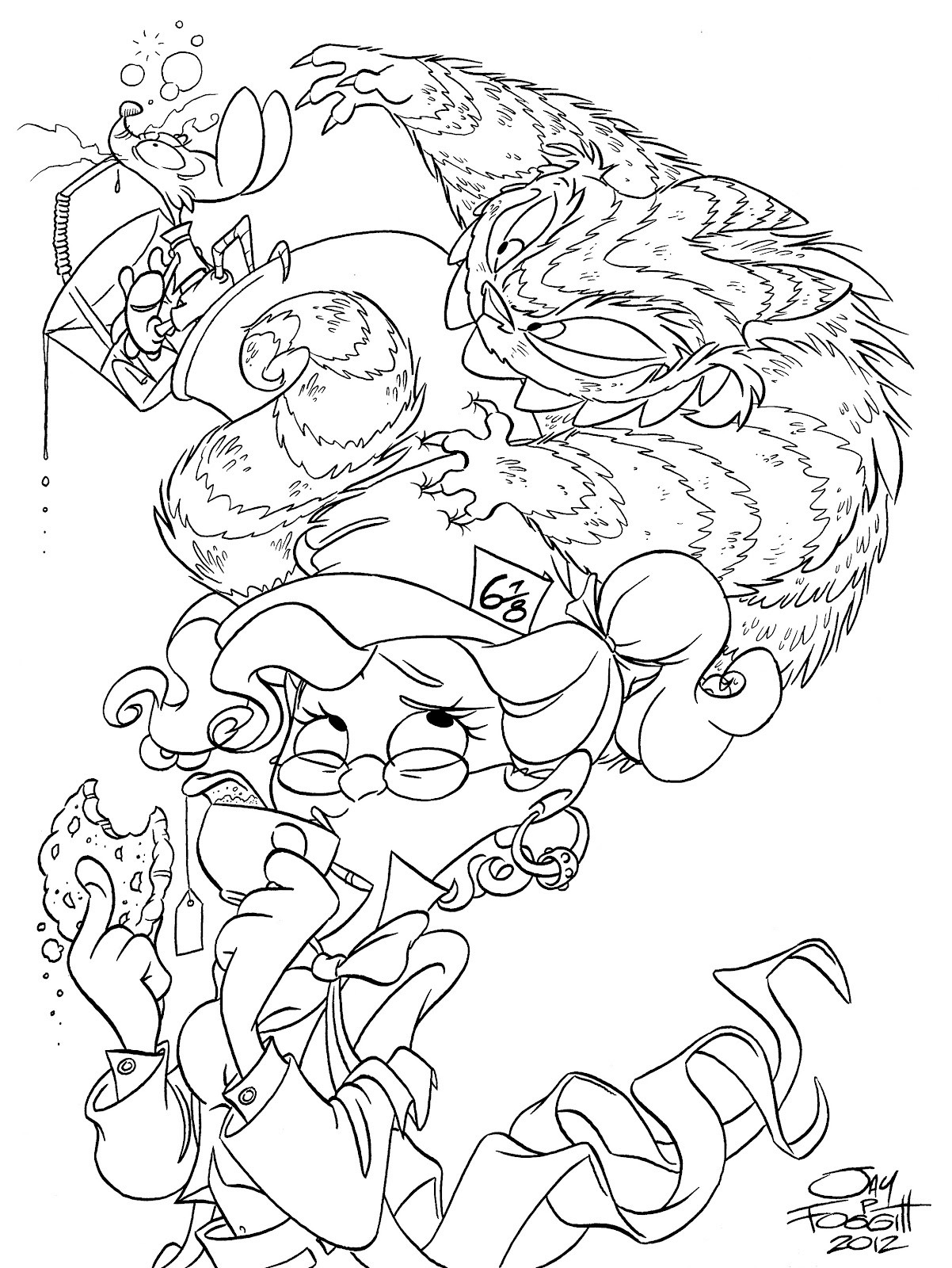 1202x1600 Mad Hatter Coloring Pages