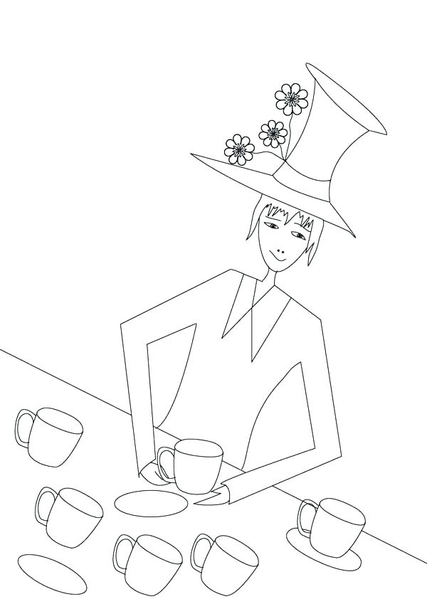 600x849 Mad Hatter Hat Coloring Page