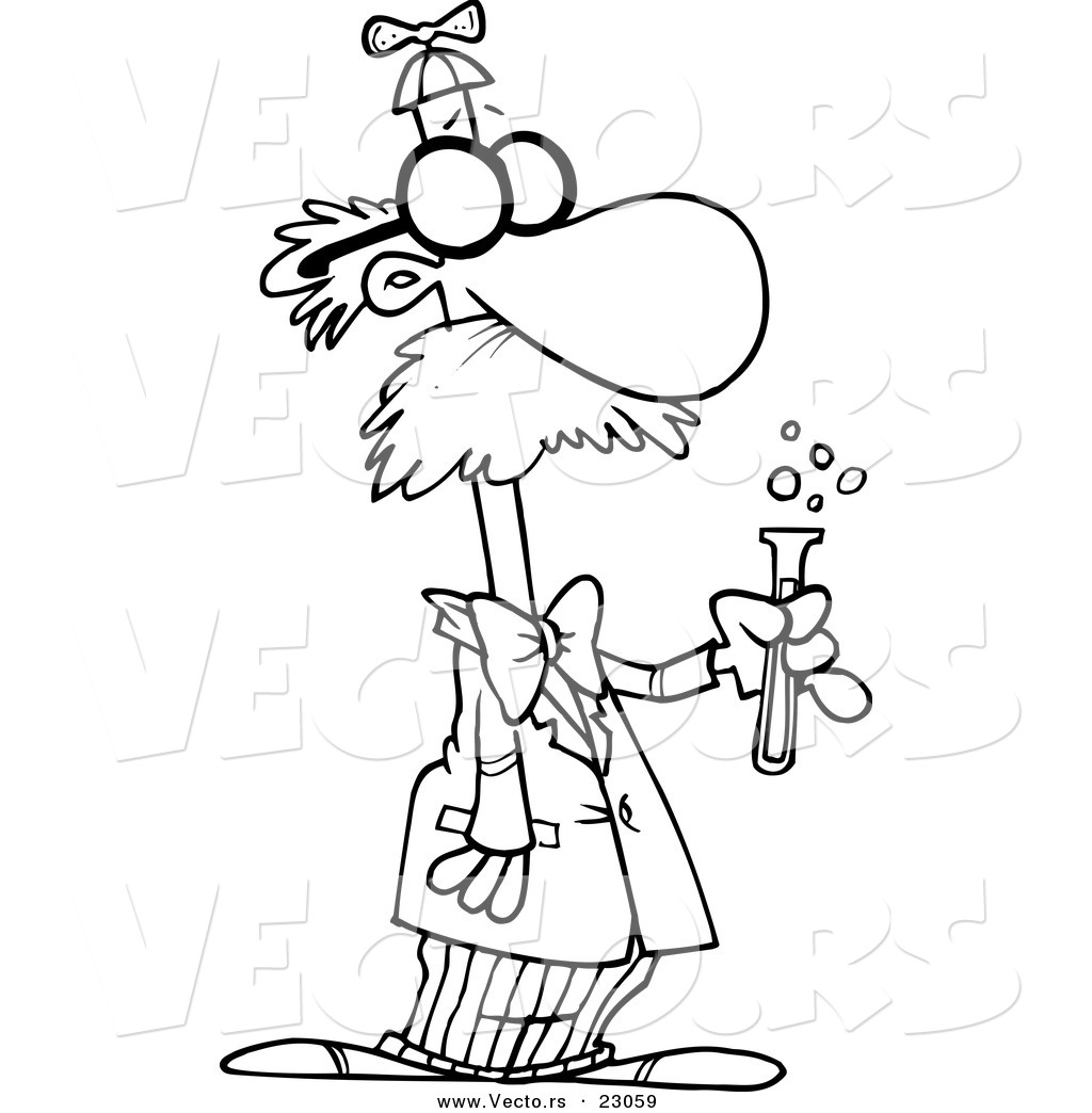 1024x1044 Vector Of A Cartoon Goofy Scientist