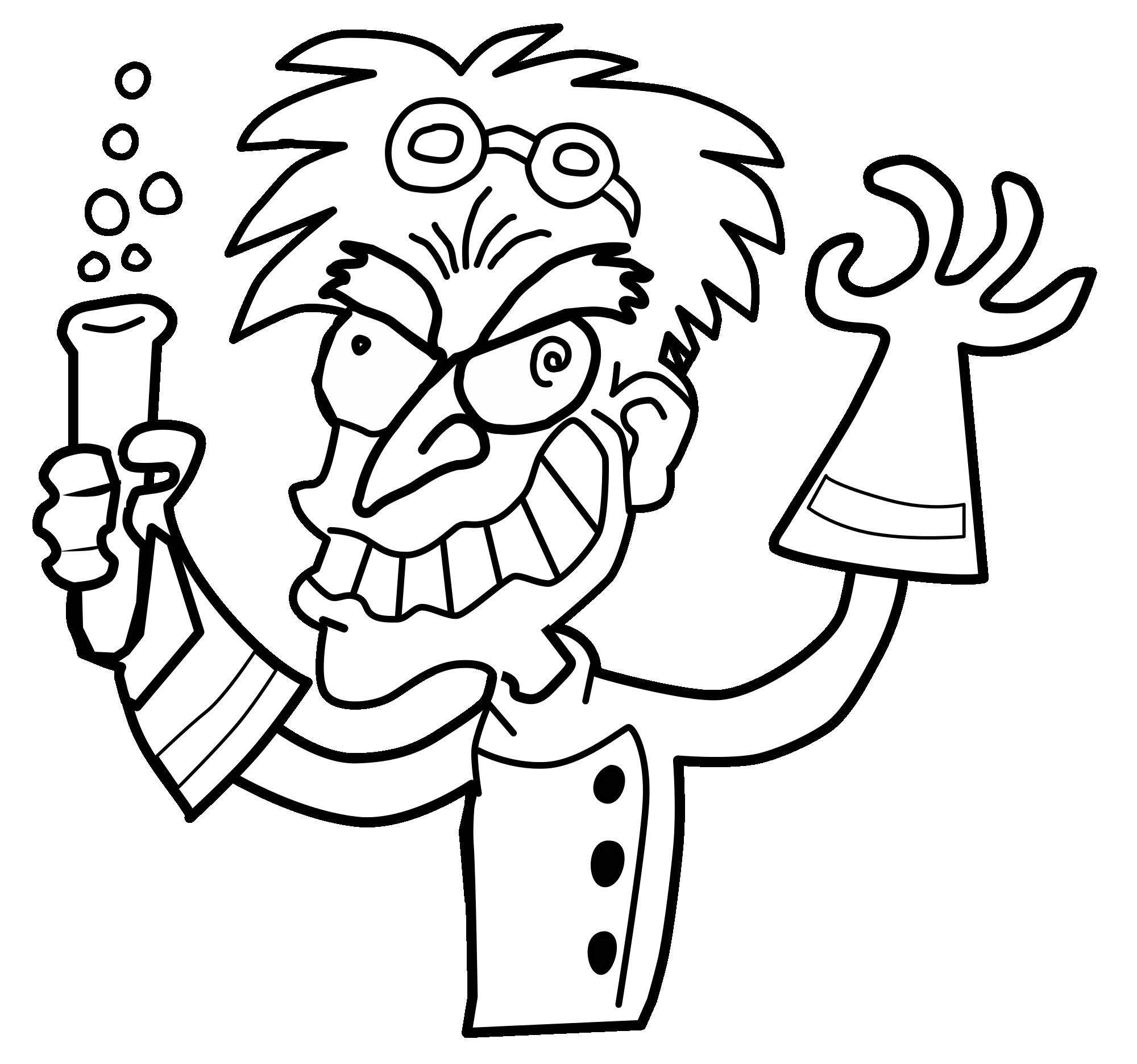 2000x1871 Mad Scientist Coloring Page Tixac