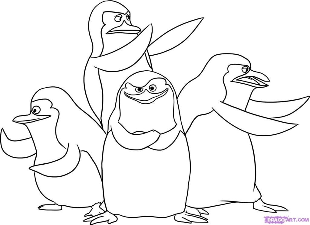 1024x745 Penguins Madagascar Coloring Pages Coloring Pages Penguins