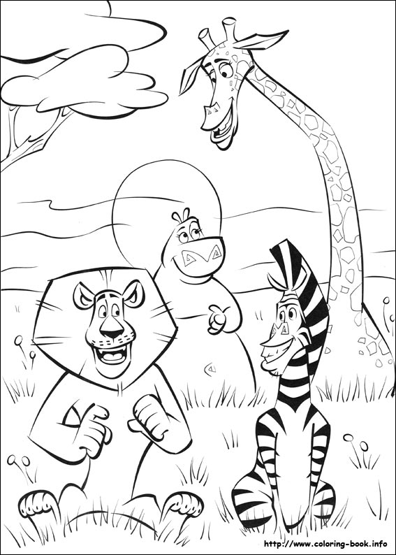 567x794 Madagascar 2 Coloring Picture