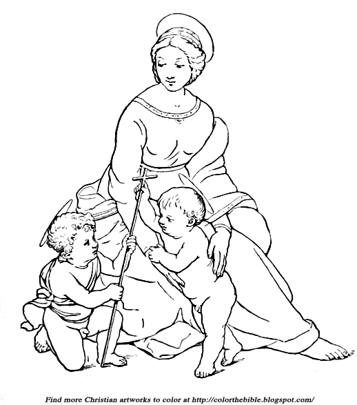 518x587 The Madonna Of The Meadow By Raphael Color The Bible