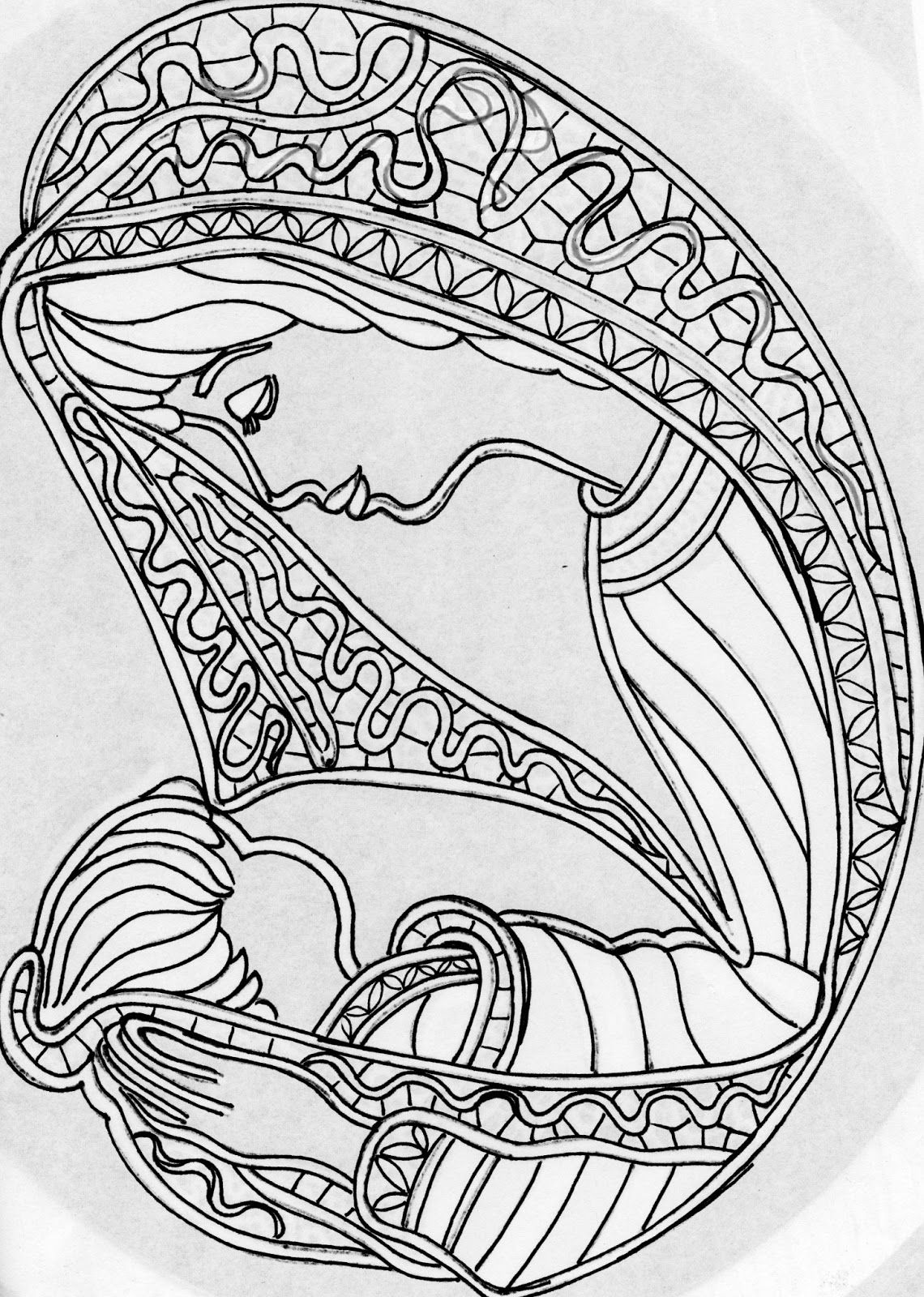 1140x1600 Fusellietombolo Madonna Con Bambino A Tombolo Disegno Gratuito