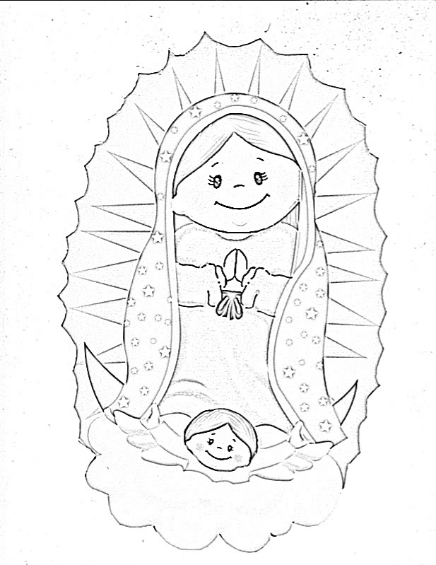 617x799 La Virgen De Guadalupe Coloring Pages 419360
