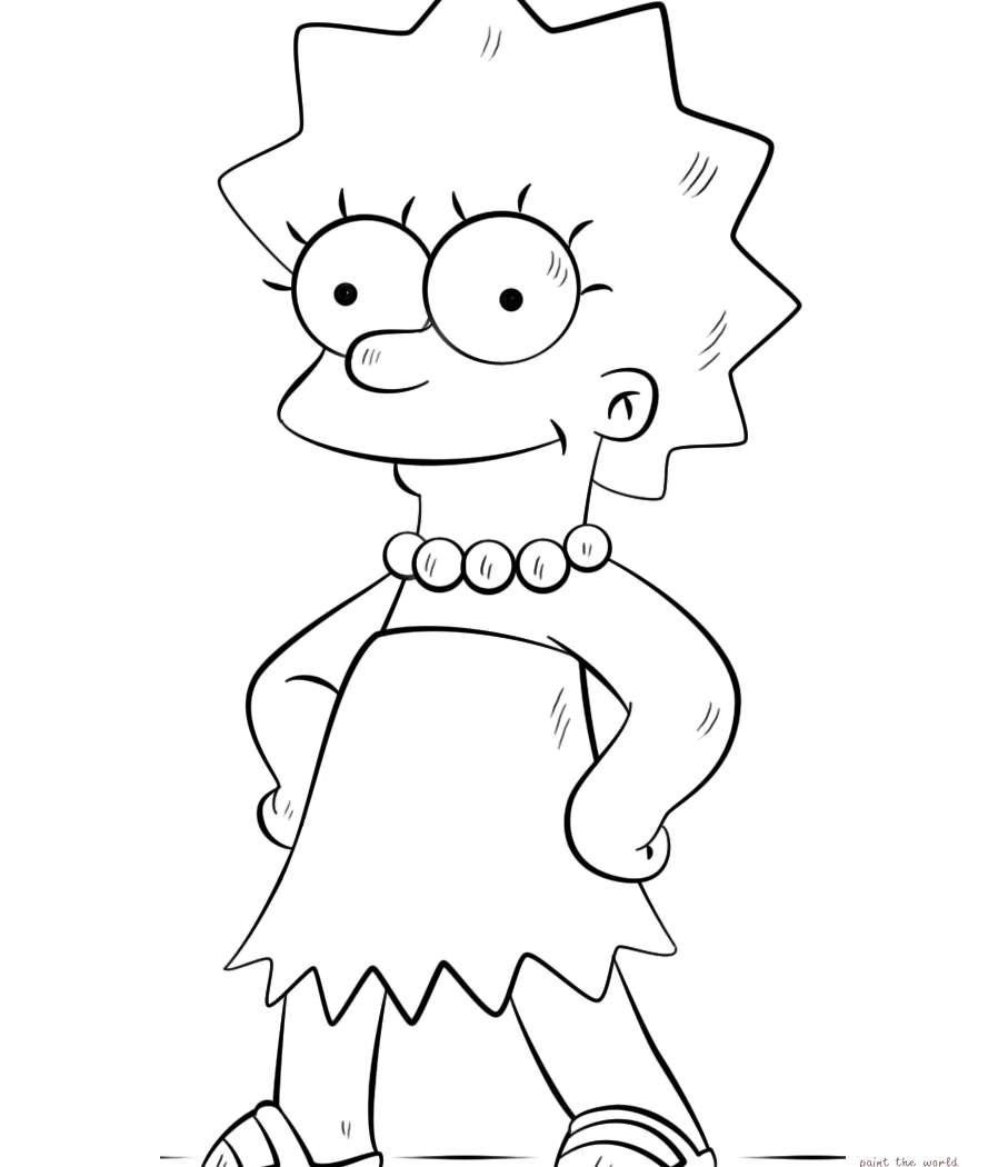 889x1050 Bart Lisa Simpson Coloring Pages Print Free For Toddler And Family