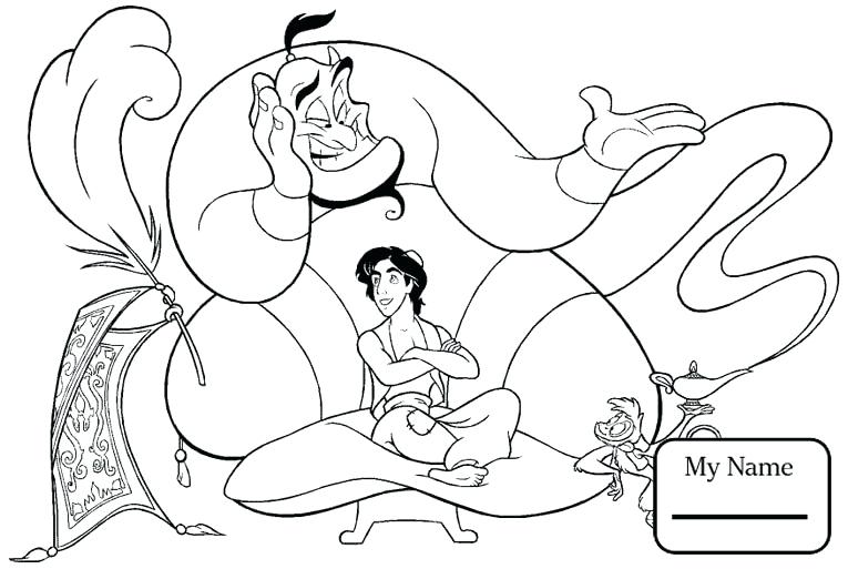 765x513 Coloring Pages For Adults Animals Kids Genie And Cartoons Aladdin