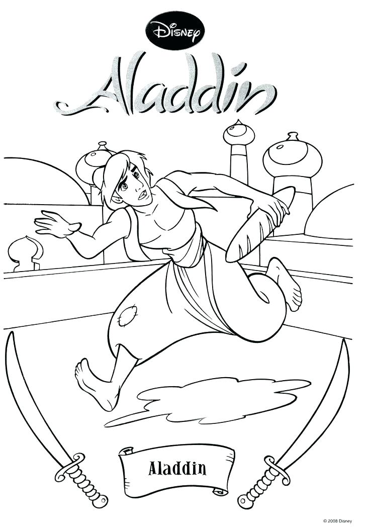 736x1050 Disney Aladdin Color Pages Kids Coloring Genie Magic Carpet