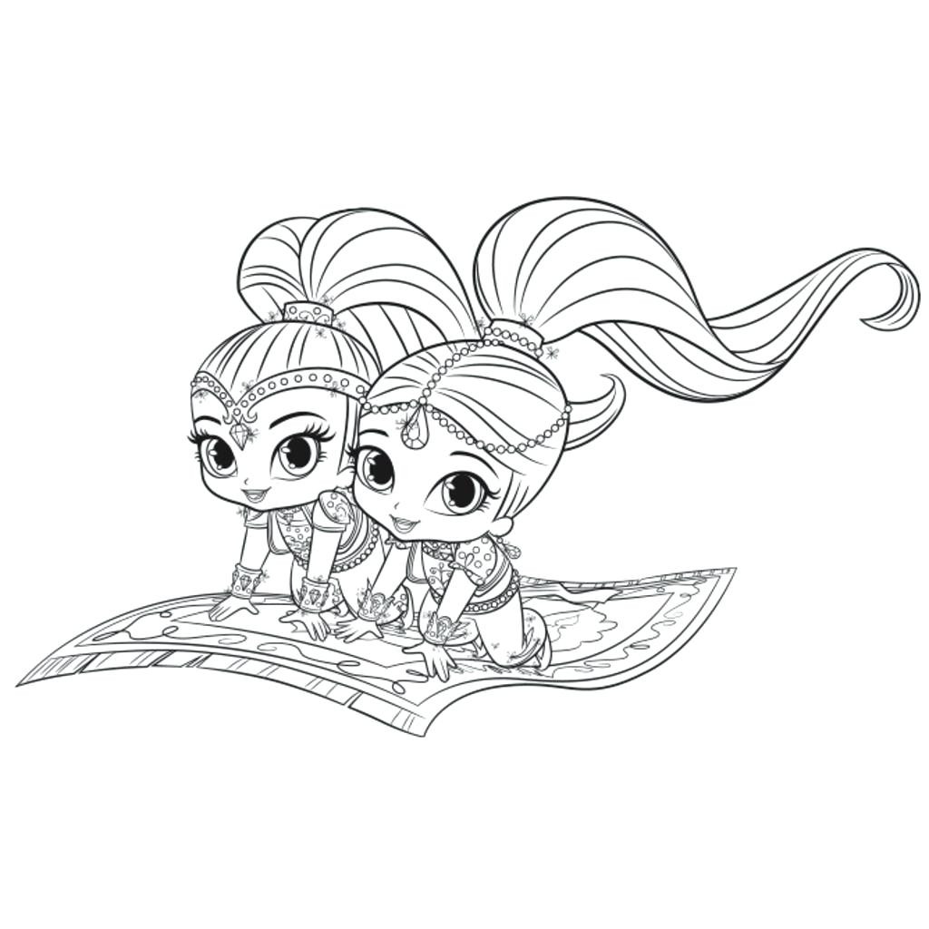1024x1024 Tickety Toc Coloring Sheets Shimmer And Shine Magic Carpet