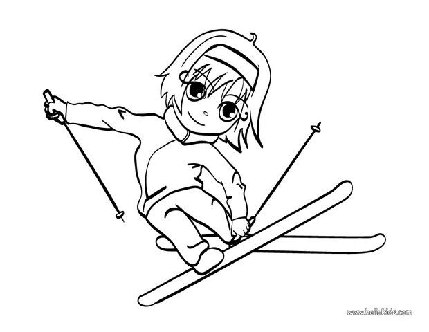 620x480 Skiing Girl Coloring Page. You Will Find Your Favorite Coloring