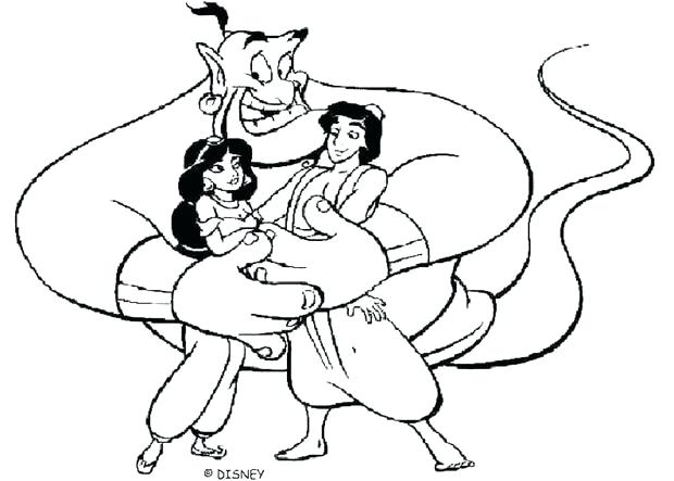 620x443 Alladin Coloring Pages Palace The Genie And Jasmine Coloring Page