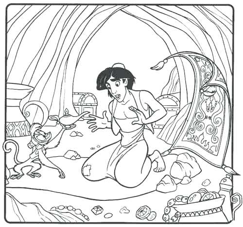 500x468 Gives Magic Lamp Coloring Page Pages Of Gives Magic Lamp