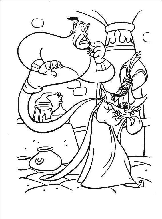 567x764 Magic Lamp Steal Jafar Coloring Pages