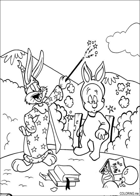 567x794 Coloring Page Bugs Bunny The Magician