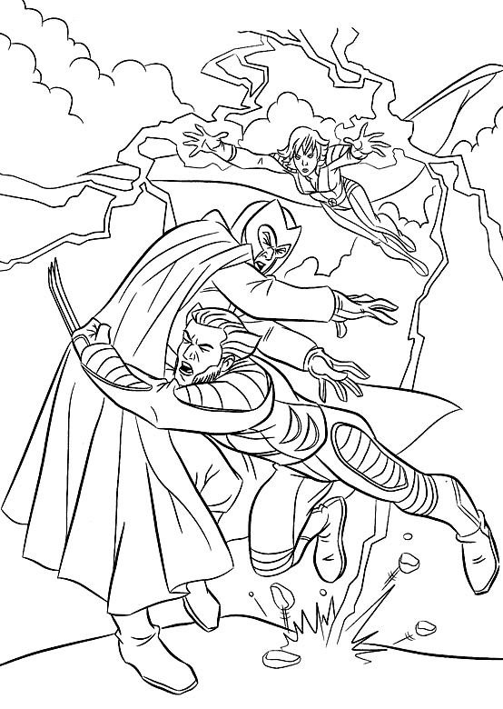 554x780 Fighting X Men Wolverine Vs Magneto Coloring Pages