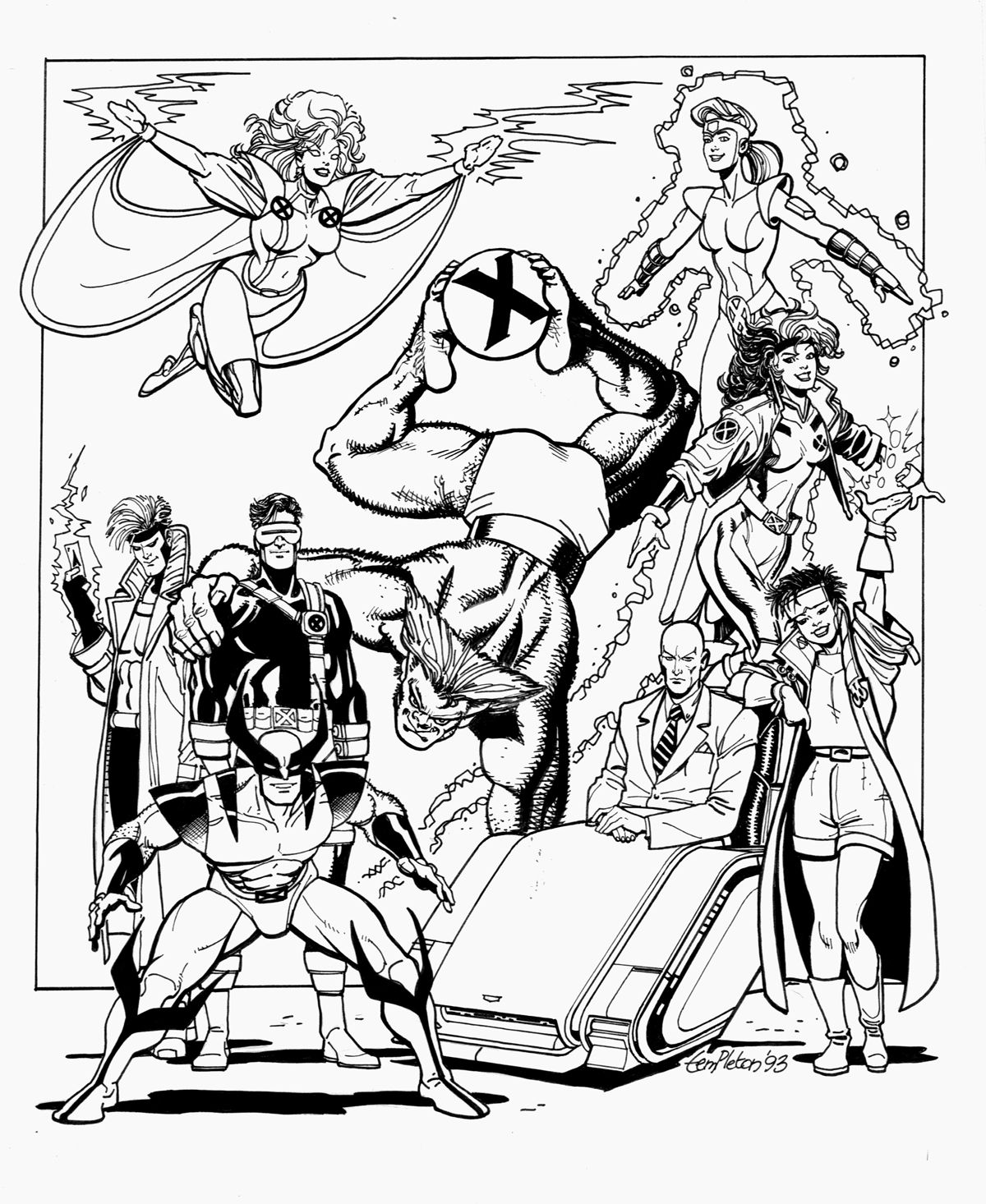 1200x1466 Free Coloring Page Adult X Men Characters In