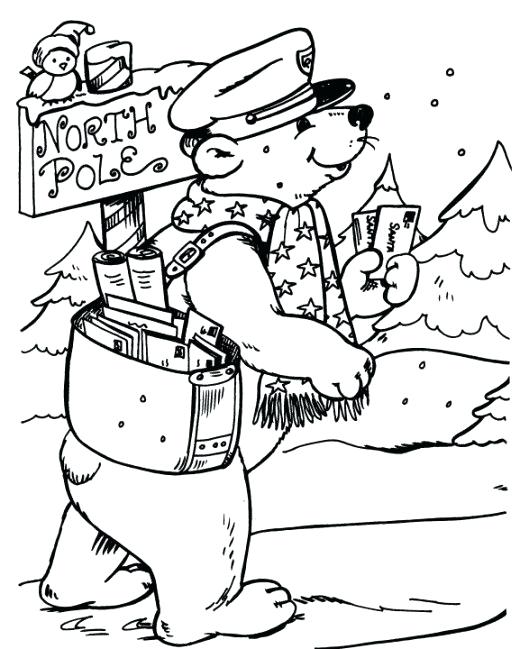 520x649 Letter Carrier Coloring Pages North Pole Bears