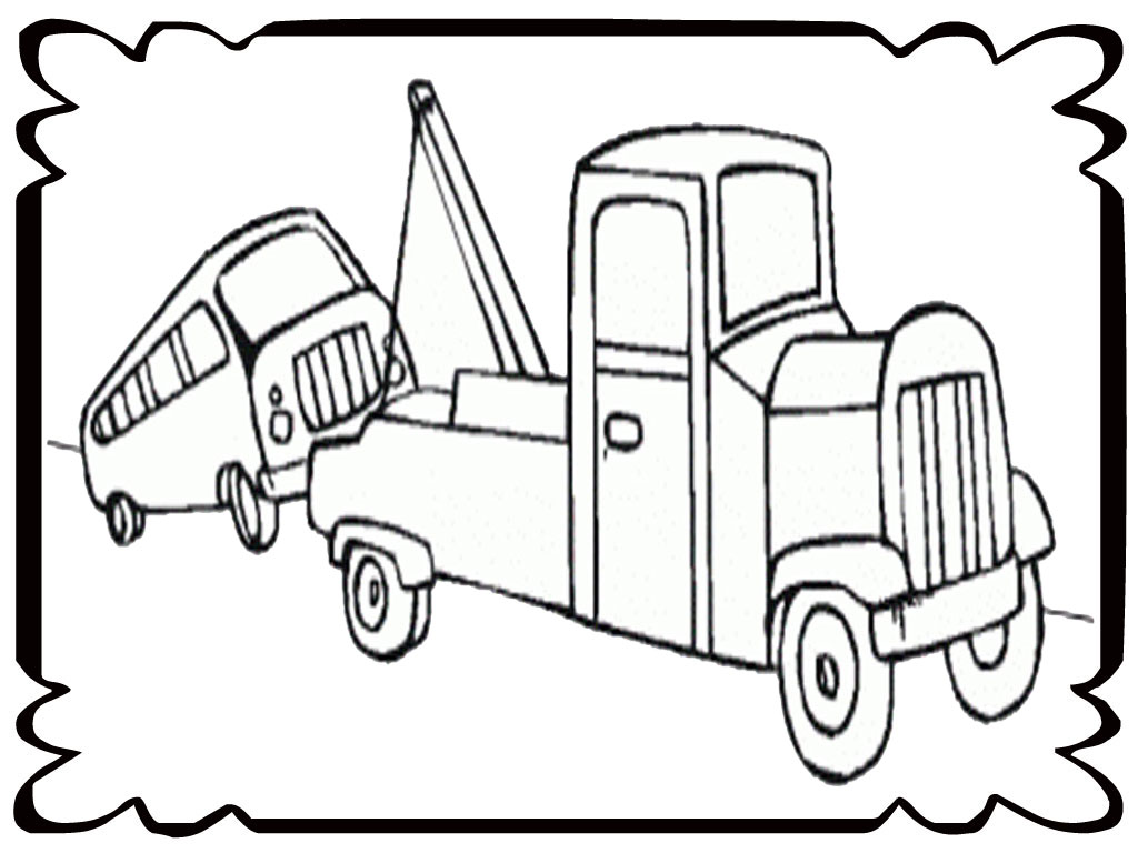 1024x768 Tow Trucks Coloring Pages