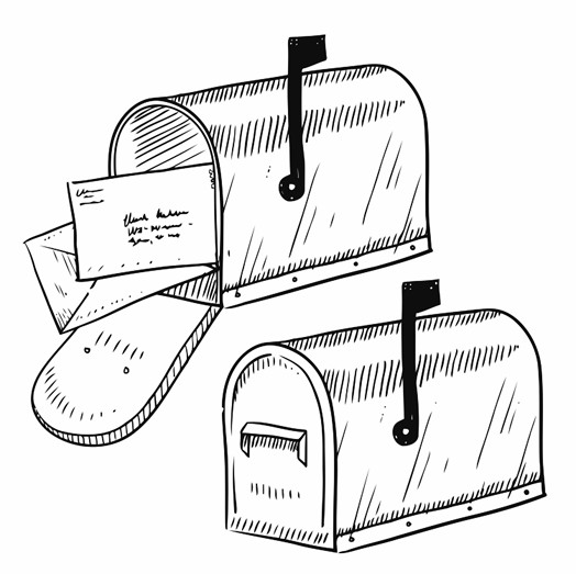 524x523 Doodle Style Mailbox Or Post Box In Format Printable Image