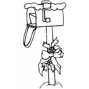 300x300 Mailbox With Bow Coloring Sheet