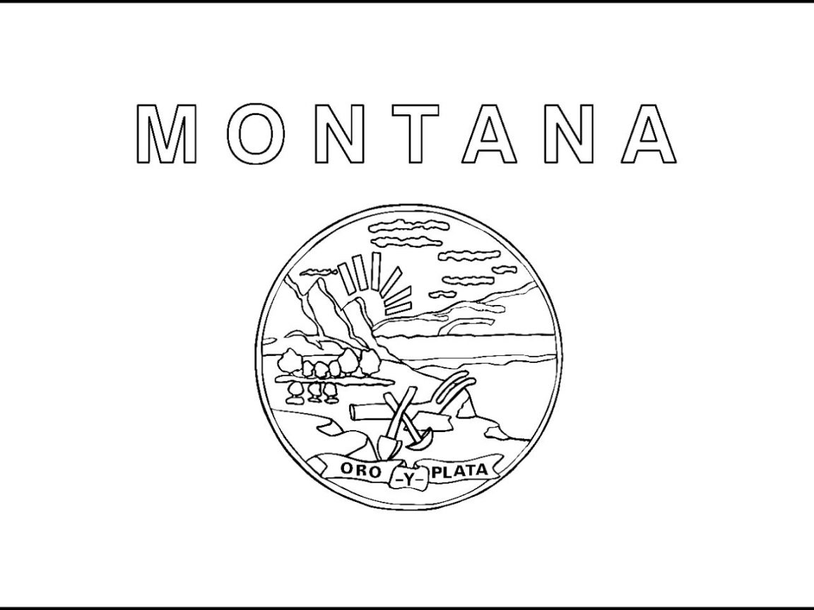 1152x864 Flag Of Maine Coloring Page Free Printable Montana State And Other