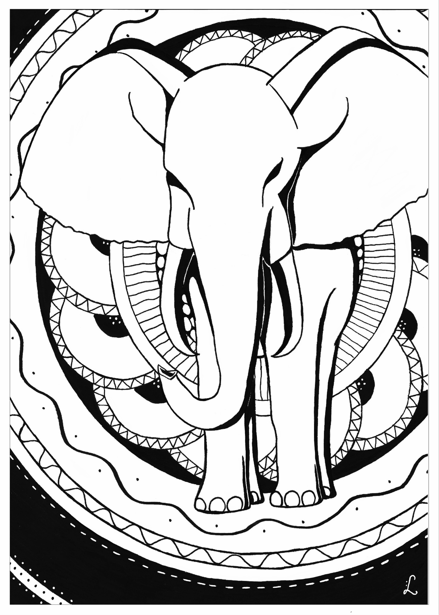 1458x2040 Elephant Indian Style
