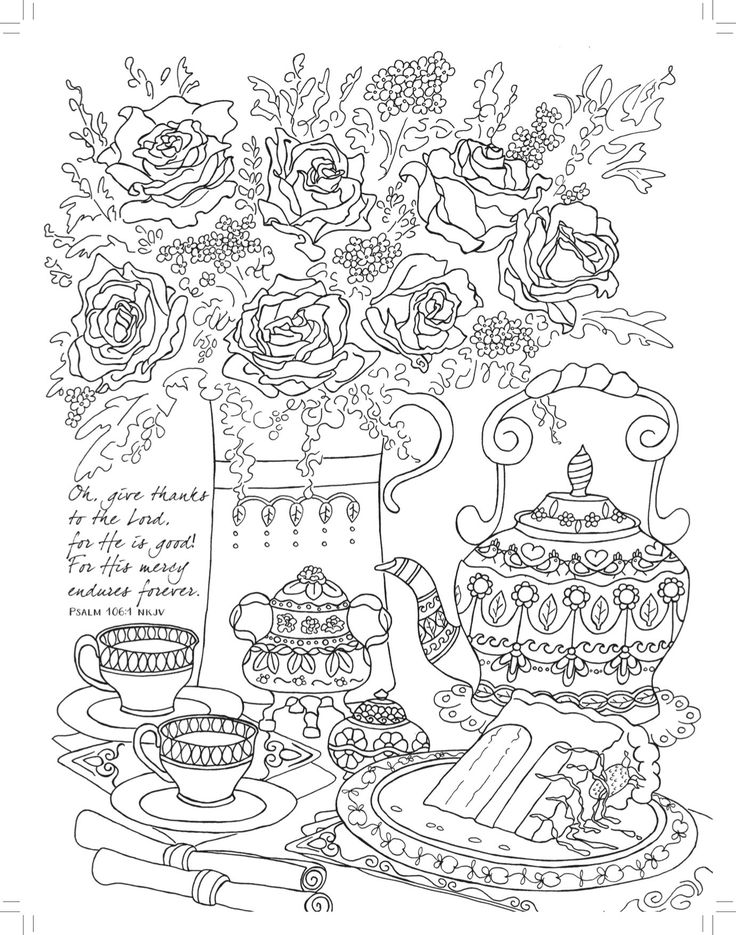 736x935 Tea For Two Coloring Friendship (Majestic Expressions