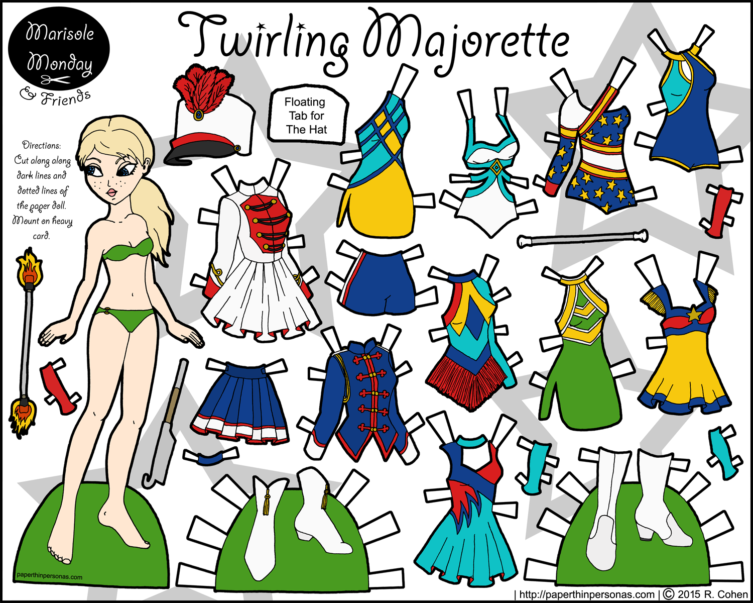 1500x1200 Baton Twirling Majorette Printable Paper Doll In Color Dolls