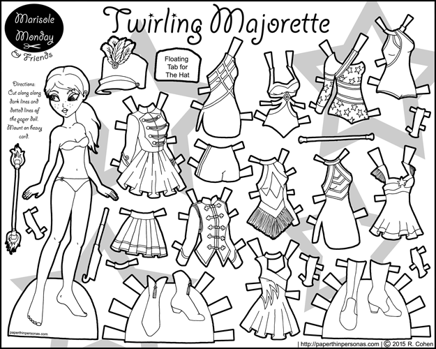 625x500 Twirling Majorette A Printable Paper Doll Dolls, Printable