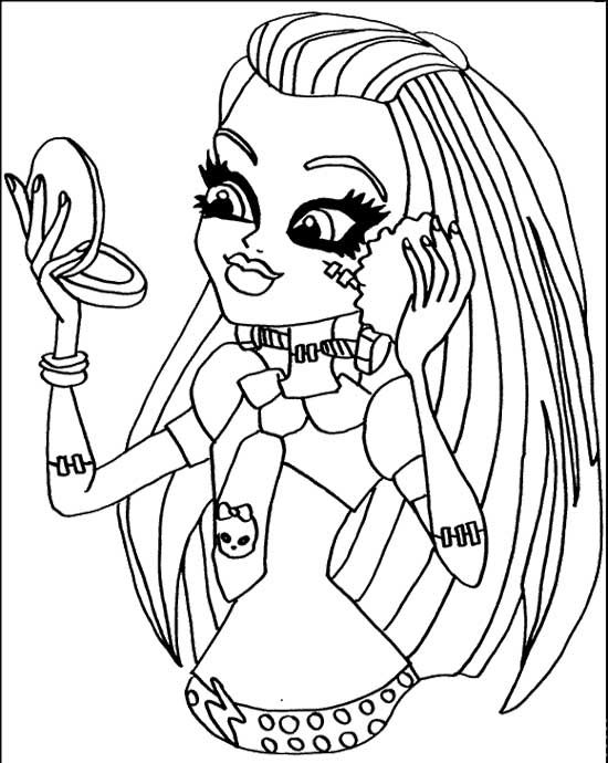 550x690 Frankie Stein Make Up Coloring Page Coloring Pages.