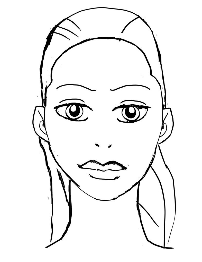 786x1017 Best S Of Blank Makeup Face Template With Eyes Closed At Coloring