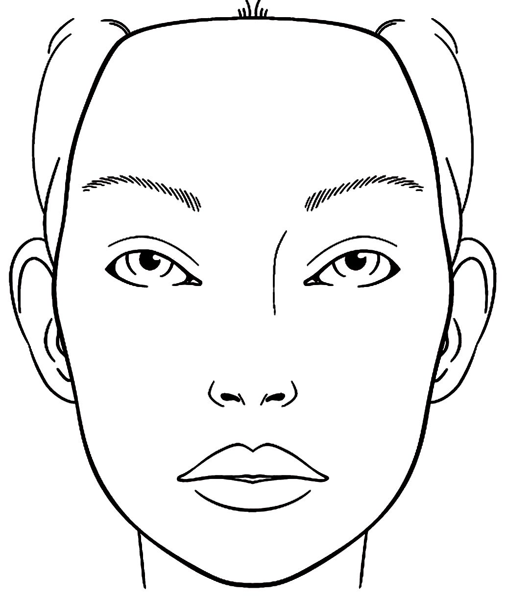 1035x1219 Blank Face Chart Sketch Coloring Page Teagan's 7th