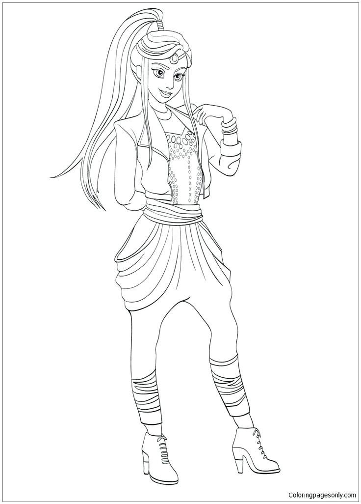 736x1026 Disney Descendants Mal And Evie Coloring Pages Best Images