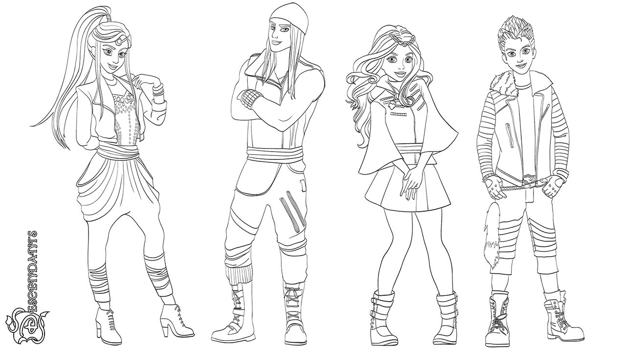 1280x720 Descendants Coloring Pages