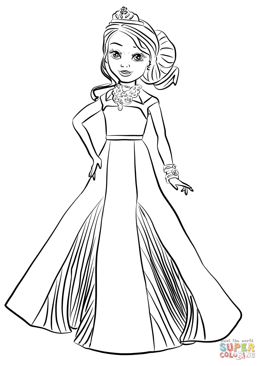 857x1200 Disney Descendants Auradon Coronation Audrey Coloring Page 12 Mal