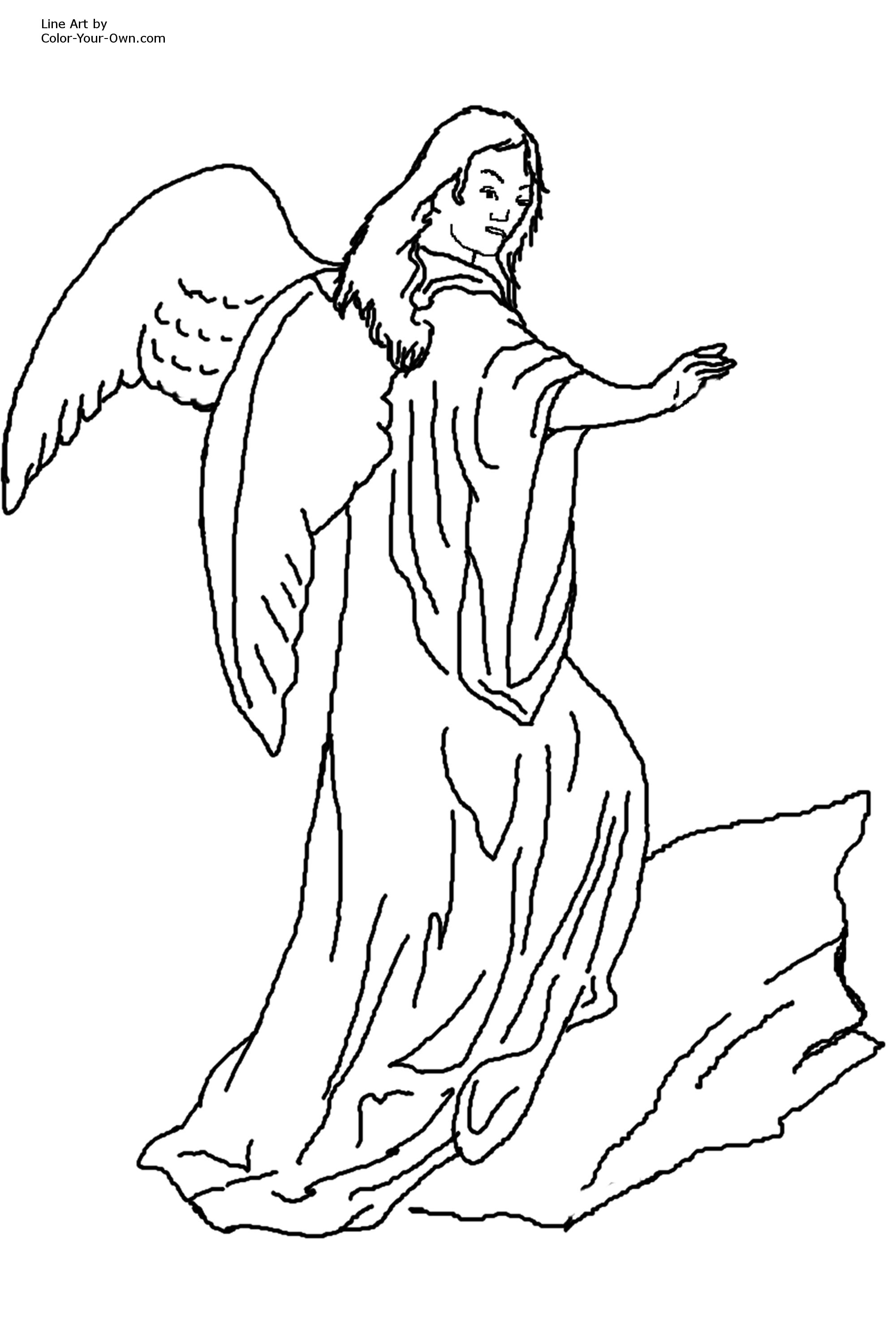 2000x3000 Blessing Angel Coloring Page