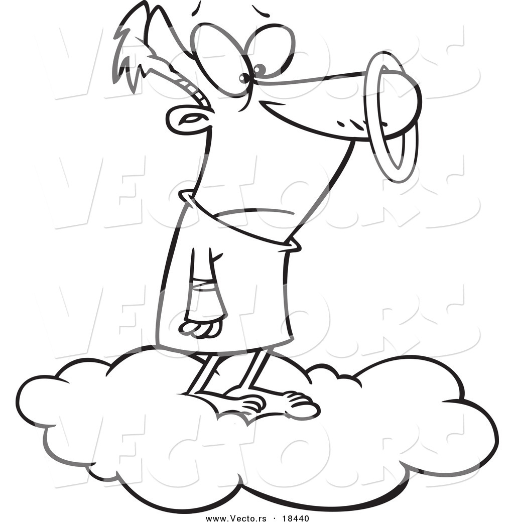 1024x1044 Vector Of A Cartoon Male Angel With A Halo On His Nose