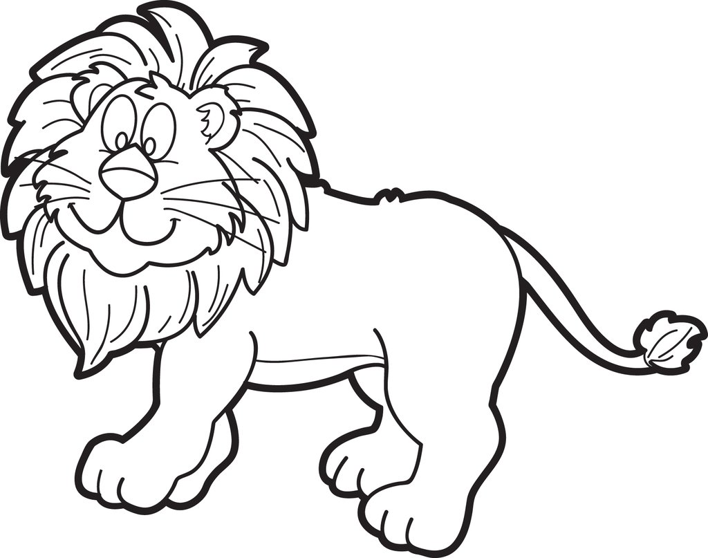 1024x807 Free, Printable Cartoon Male Lion Coloring Page For Kids Supplyme