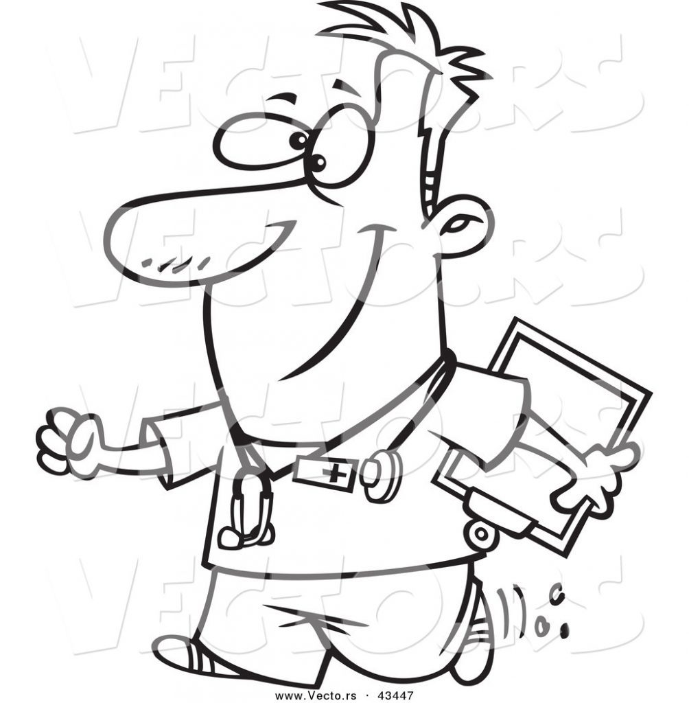 1004x1024 Male Nurse Coloring Page