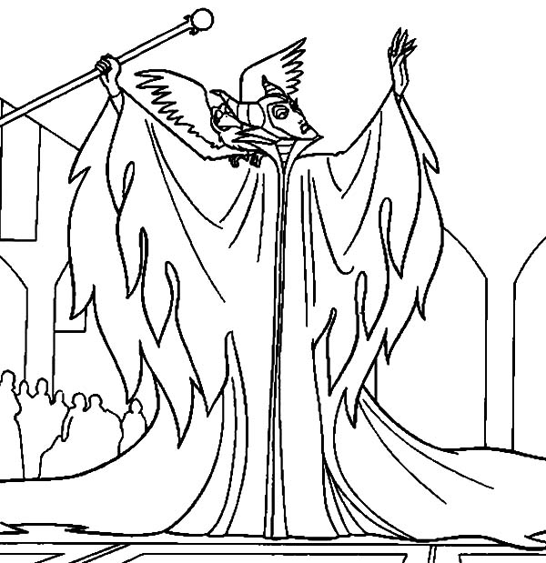 600x619 Maleficent, Maleficent Is Angry To King Stefan Coloring Pages