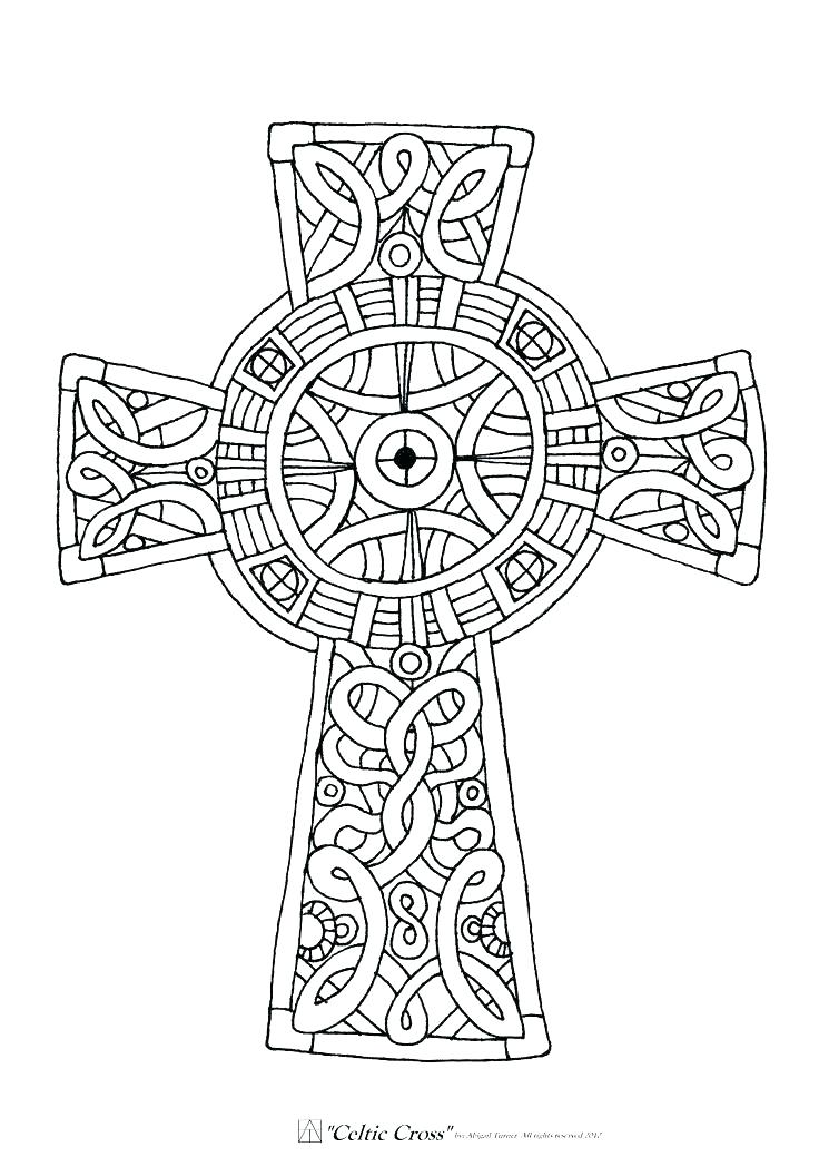 736x1039 Free Celtic Cross Coloring Page Celtic Christian Cross Coloring