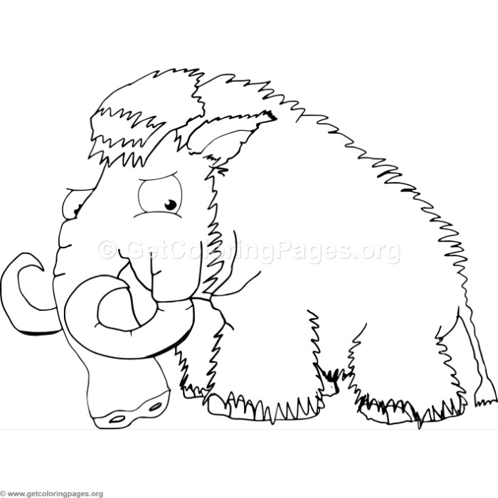 700x700 Cartoon Mammoth Coloring Pages