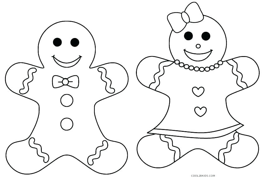 850x584 Gingerbread Man Color Page Gingerbread Man Coloring Pages Online