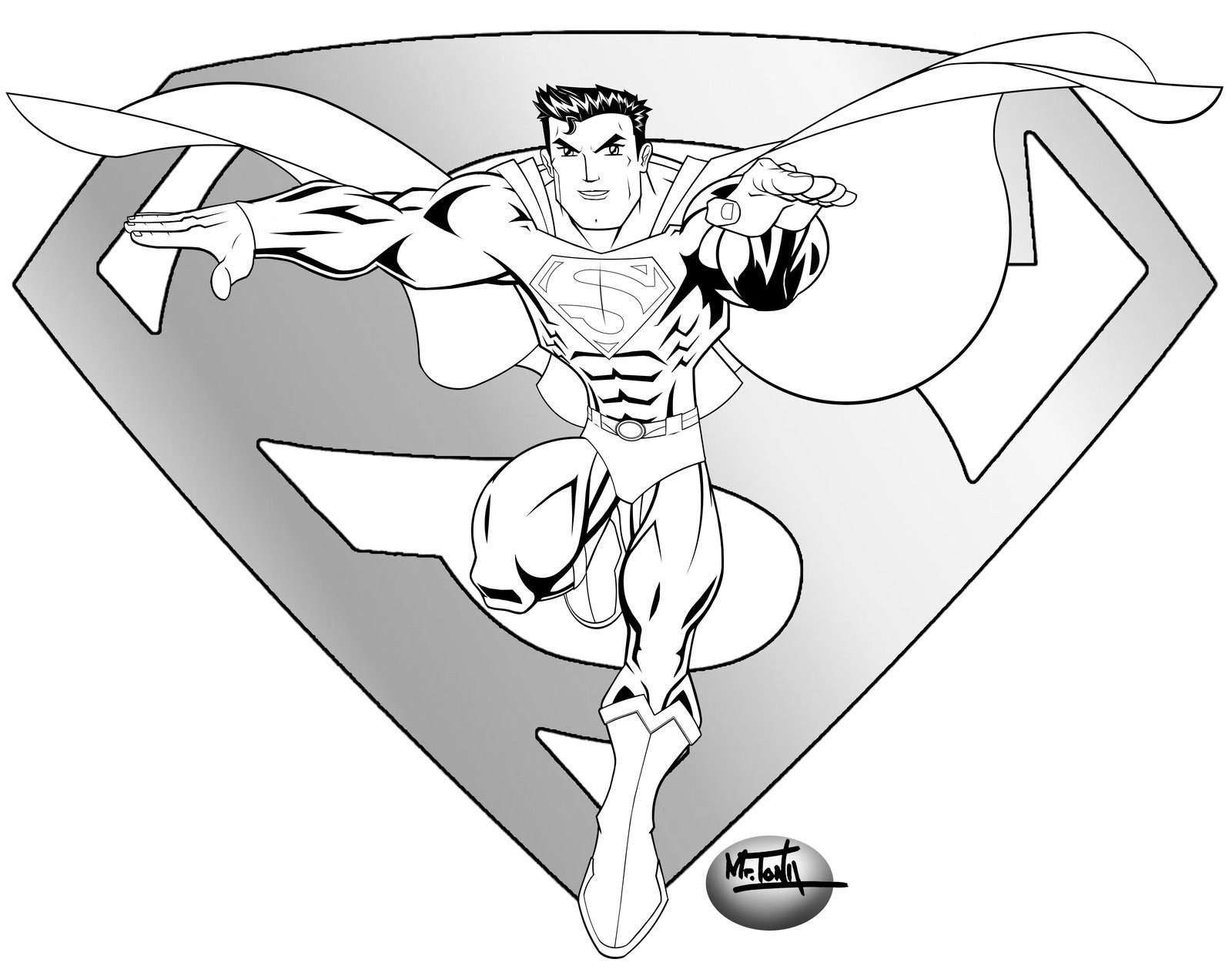 1600x1271 Superman The Man Of Steel Bw By Tonyforever D4a2vx2 Logo Coloring