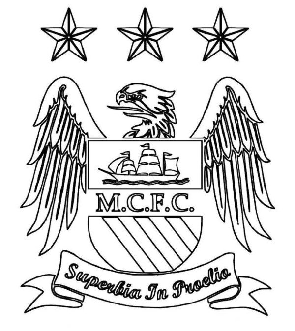 600x674 Manchester United Logo Soccer Coloring Pages